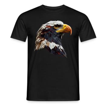 Cooles Polygon Design Mit Einem Weißkopfseeadler - Männer T-Shirt - Schwarz - Vorne - AI Model Male 178 light (178cm)