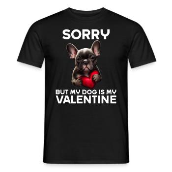 Désolé, mais mon chien est mon Valentin - T-shirt homme - noir - Devant - AI Model Male 178 light (178cm)