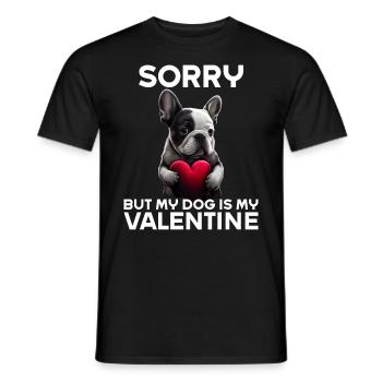 Désolé, mais mon chien est mon Valentin - T-shirt homme - noir - Devant - AI Model Male 178 light (178cm)