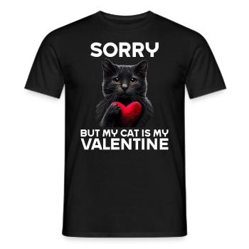 Désolé, mais mon chat est mon Valentin - T-shirt homme - noir - Devant - AI Model Male 178 light (178cm)