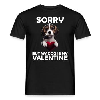 Désolé, mais mon chien est mon Valentin - T-shirt homme - noir - Devant - AI Model Male 178 light (178cm)