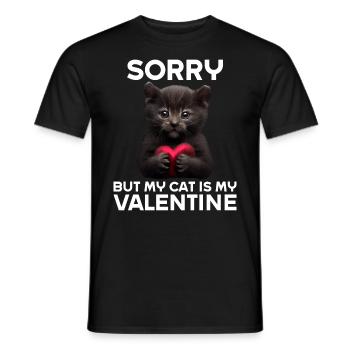 Désolé, mais mon chat est mon Valentin - T-shirt homme - noir - Devant - AI Model Male 178 light (178cm)