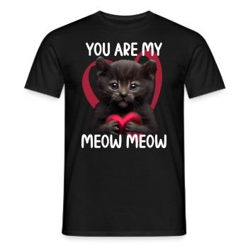 Tu es mon Meow Meow Cat - T-shirt homme - noir - Devant - AI Model Male 178 light (178cm)