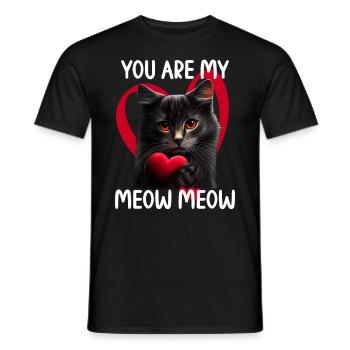 Tu es mon Meow Meow Cat - T-shirt homme - noir - Devant - AI Model Male 178 light (178cm)