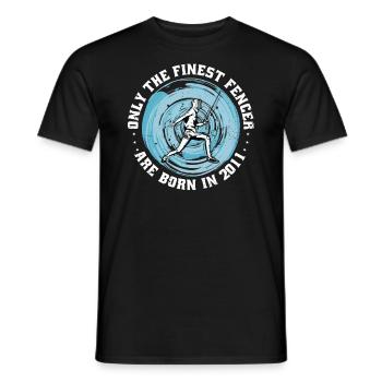 Fencer born 2011 Birthday fencing athlete - Men's T-Shirt - black - Front - AI Model Male 178 light (178cm)