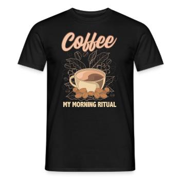 Caffee ma ritua du matin - T-shirt homme - noir - Devant - AI Model Male 178 light (178cm)