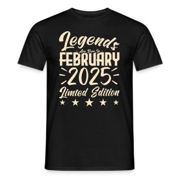Born in February 2025. Birthday gift. - Men's T-Shirt - black - Front - AI Model Male 178 light (178cm)
