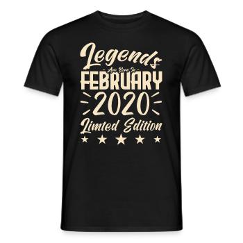 Naissance En Février 2020. Cadeau d'anniversaire. - T-shirt homme - noir - Devant - AI Model Male 178 light (178cm)