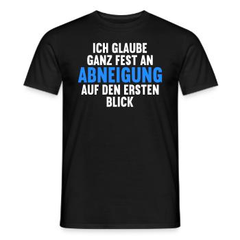 Ich glaube ganz fest an Abneigung auf ersten Blick - Männer T-Shirt - Schwarz - Vorne - AI Model Male 178 light (178cm)