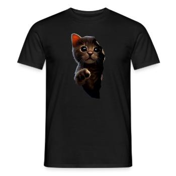 Katze süßes Kätzchen Riss Katzenliebhaber Katzen - Männer T-Shirt - Schwarz - Vorne - AI Model Male 178 light (178cm)