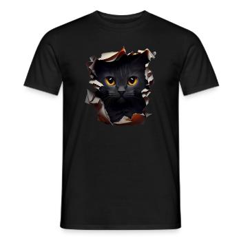 Chat mignon Chaton Craqué Chat Amants Chats Chats - T-shirt homme - noir - Devant - AI Model Male 178 light (178cm)