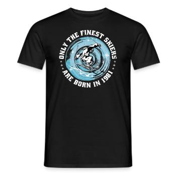 Skier Skifahrer Jahrgang 1981 Geburtstag Skilaufen - Männer T-Shirt - Schwarz - Vorne - AI Model Male 178 light (178cm)