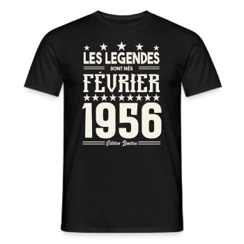 cadeau d'anniversaire Février 1956. février 1956. - T-shirt homme - noir - Devant - AI Model Male 178 light (178cm)