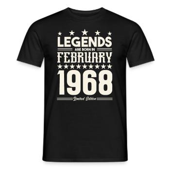 Gift legend February 1968. Gift February 1968. - Men's T-Shirt - black - Front - AI Model Male 178 light (178cm)