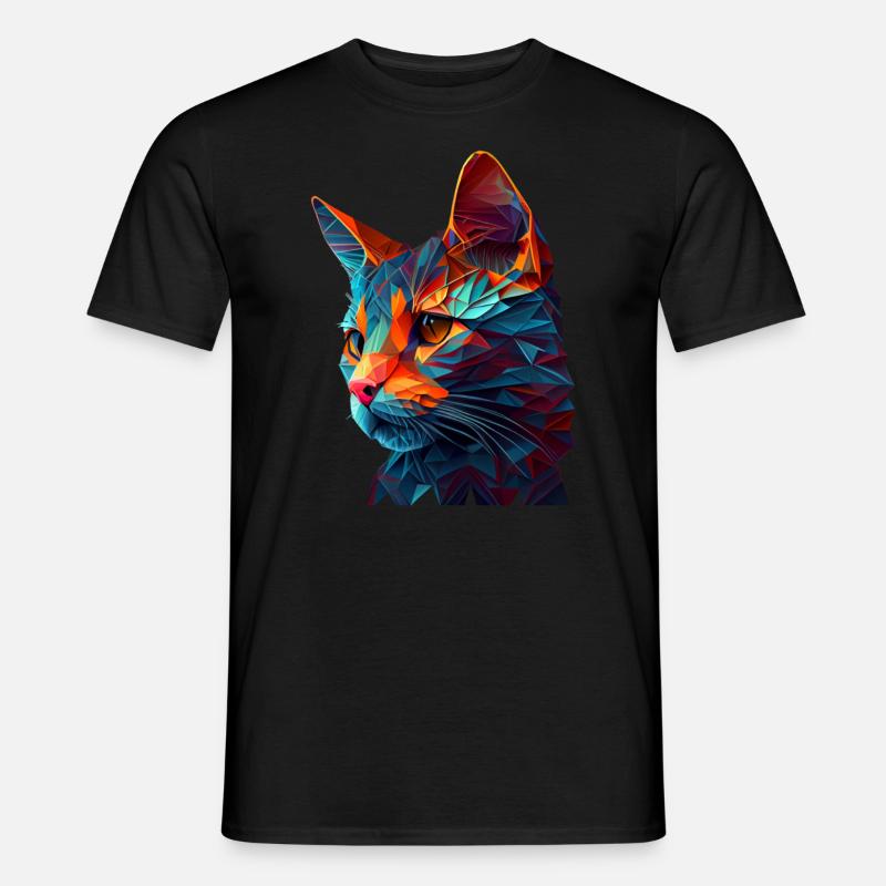 Katze Katzen Kätzchen Polygon Katze - Männer T-Shirt - Schwarz
