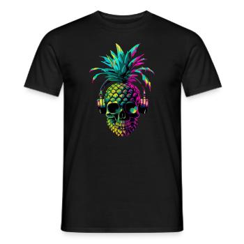 EDM Music Rave Festival Pineapple Techno - Men's T-Shirt - black - Front - AI Model Male 178 light (178cm)