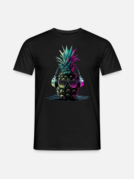 EDM Music Rave Festival Ananas Techno - Heren T-shirt - zwart