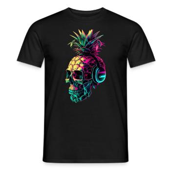 EDM Music Rave Festival Pineapple Techno - Men's T-Shirt - black - Front - AI Model Male 178 light (178cm)