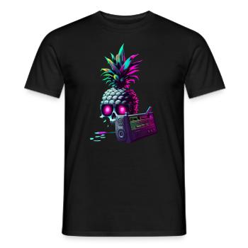 EDM Music Rave Festival Ananas Techno - T-shirt homme - noir - Devant - AI Model Male 178 light (178cm)