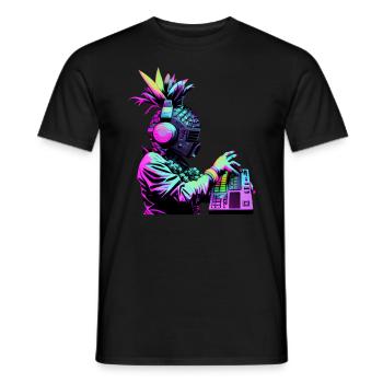 EDM Music Rave Festival Pineapple Techno - Men's T-Shirt - black - Front - AI Model Male 178 light (178cm)