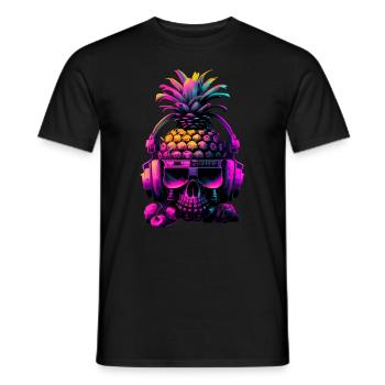EDM Music Rave Festival Pineapple Techno - Men's T-Shirt - black - Front - AI Model Male 178 light (178cm)