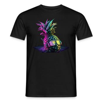 EDM Music Rave Festival Pineapple Techno - Men's T-Shirt - black - Front - AI Model Male 178 light (178cm)