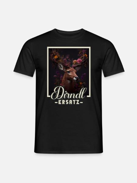 Dirndl Ersatz Dirndl Trachten Kostüm Dirndl Ersatz - Männer T-Shirt - Schwarz