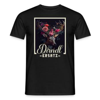 Dirndl Ersatz Dirndl Trachten Kostüm Dirndl Ersatz - Männer T-Shirt - Schwarz - Vorne - AI Model Male 178 light (178cm)