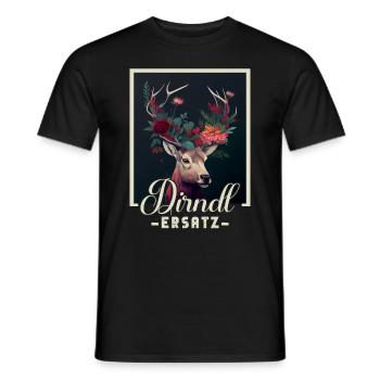 Dirndl Ersatz Dirndl Trachten Kostüm Dirndl Ersatz - Männer T-Shirt - Schwarz - Vorne - AI Model Male 178 light (178cm)