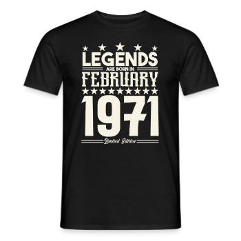 Gift legend February 1971. Gift February 1971. - Men's T-Shirt - black - Front - AI Model Male 178 light (178cm)