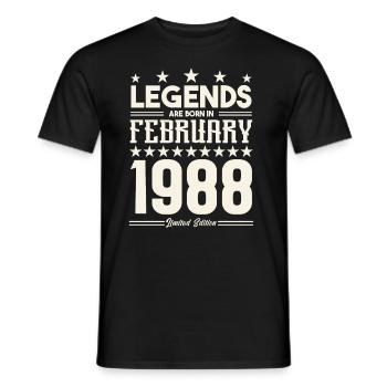 Cadeau Légende Février 1988. cadeau février 1988. - T-shirt homme - noir - Devant - AI Model Male 178 light (178cm)