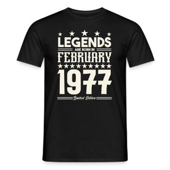 Cadeau Légende Février 1977. cadeau février 1977. - T-shirt homme - noir - Devant - AI Model Male 178 light (178cm)