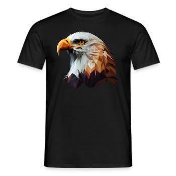 Cooles Polygon Design Mit Einem Weißkopfseeadler - Männer T-Shirt - Schwarz - Vorne - AI Model Male 178 light (178cm)
