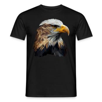 Cooles Polygon Design Mit Einem Weißkopfseeadler - Männer T-Shirt - Schwarz - Vorne - AI Model Male 178 light (178cm)