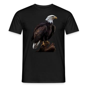 Conception polygonale cool avec un pygargue à tête blanche - T-shirt homme - noir - Devant - AI Model Male 178 light (178cm)