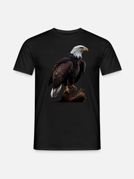 Cool polygon design with a bald eagle - Men's T-Shirt - black