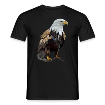 Cool polygon design with a bald eagle - Men's T-Shirt - black - Front - AI Model Male 178 light (178cm)
