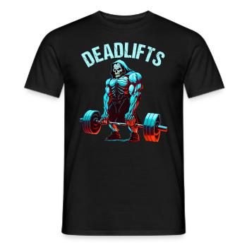 Deadlifts Gym Fitness Fun Workout - Men's T-Shirt - black - Front - AI Model Male 178 light (178cm)