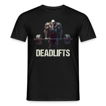 Deadlifts Gym Fitness Fun Workout - Men's T-Shirt - black - Front - AI Model Male 178 light (178cm)