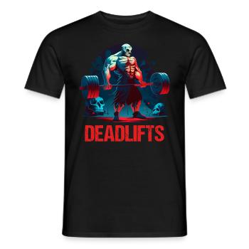 Deadlifts Gym Fitness Fun Workout - Men's T-Shirt - black - Front - AI Model Male 178 light (178cm)