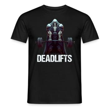 Deadlifts Gym Fitness Fun Workout - Men's T-Shirt - black - Front - AI Model Male 178 light (178cm)
