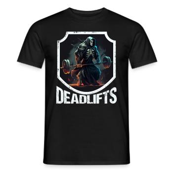Deadlifts Gym Fitness Fun Workout - Men's T-Shirt - black - Front - AI Model Male 178 light (178cm)