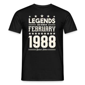 Cadeau Légende Février 1988. cadeau février 1988. - T-shirt homme - noir - Devant - AI Model Male 178 light (178cm)