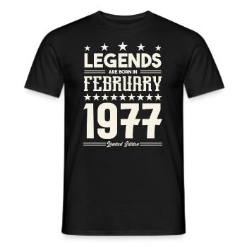 Cadeau Légende Février 1977. cadeau février 1977. - T-shirt homme - noir - Devant - AI Model Male 178 light (178cm)