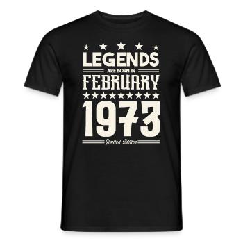 Gift legend February 1973. Gift February 1973. - Men's T-Shirt - black - Front - AI Model Male 178 light (178cm)