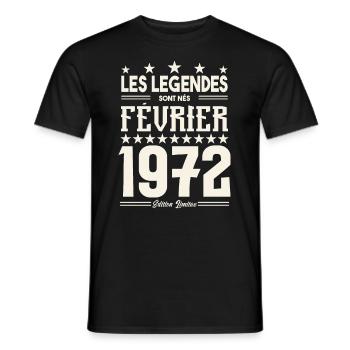 cadeau d'anniversaire Février 1972. février 1972. - T-shirt homme - noir - Devant - AI Model Male 178 light (178cm)
