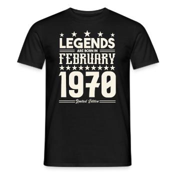 Cadeau Légende Février 1970. cadeau février 1970. - T-shirt homme - noir - Devant - AI Model Male 178 light (178cm)