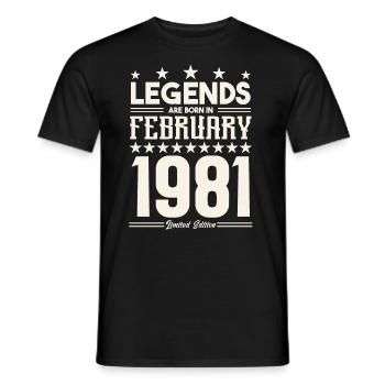 Gift legend February 1981. Gift February 1981. - Men's T-Shirt - black - Front - AI Model Male 178 light (178cm)