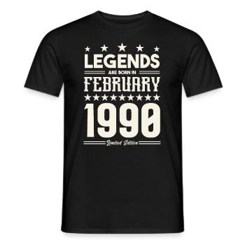 Cadeau Légende Février 1990. cadeau février 1990. - T-shirt homme - noir - Devant - AI Model Male 178 light (178cm)