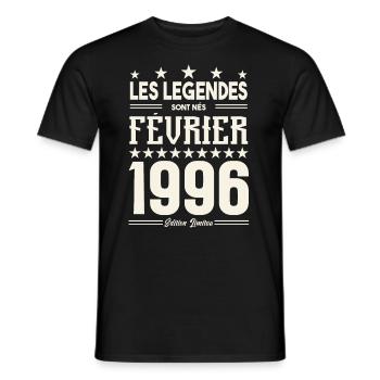 cadeau d'anniversaire Février 1996. février 1996. - T-shirt homme - noir - Devant - AI Model Male 178 light (178cm)